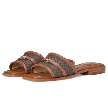 Imagem de Michael Kors Sandália feminina Mandy Slide rasteira, Marrom/Bagagem, 40