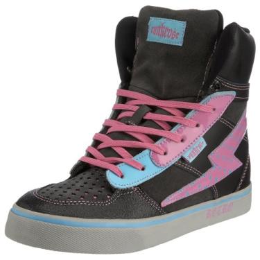 Imagem de Punkrose Tênis feminino de cano alto Retro-Sassy, Preto/cinza, 37