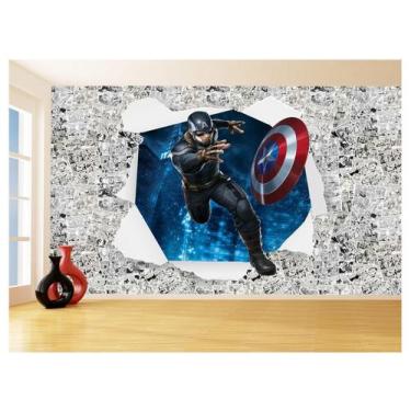 Imagem de Papel De Parede 3D Heróis Página Quadrinhos Hq 3,5M Nhma204 - Você Dec