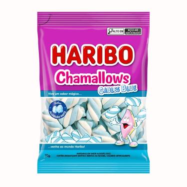 Imagem de Marshmallows Haribo Chamallows Cables Blue Sabor Algodão Doce 70g