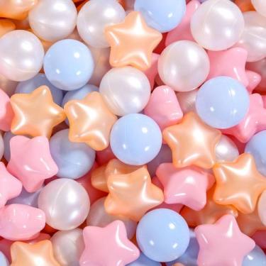 Imagem de Pacote Ball Pit Balls Heopeis de 100 estrelas e redondos sem BPA