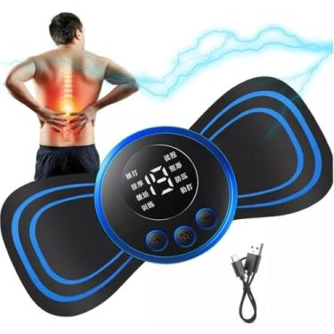 Imagem de Mini Massageador Pulso Elétrico Portátil Recarregável - Ideal Para Dor Muscular Pescoço Coluna Costas Pernas e Braços - Relaxante - Anti-Stress