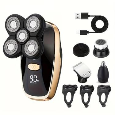 Imagem de Aparelho elétrico de barbear para homens com ecrã LED - Aparador de cabeça calva recarregável sem fios, kit de cuidados para homens, para o Dia do Pai,
