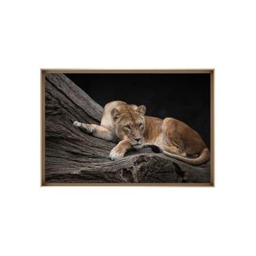 Imagem de Quadro Decorativo com Vidro Sala Hall Quarto 64x94cm Marrom Árvore Leoa