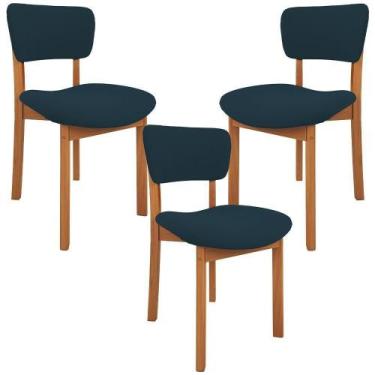 Imagem de Kit 03 Cadeiras Para Sala De Jantar Cozinha Living Estofada Dara L02 S