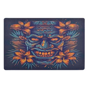 Imagem de STAYTOP Tapete de porta estilo havaiano, entrada externa, 81 x 50 cm, tapete de boas-vindas ao ar livre/interno, tapetes de banho fofos, capacho frontal antiderrapante para entrada, pátio, áreas de