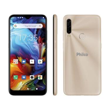 Imagem de Smartphone Philco HIT P10 128GB Dourado 4G - Octa-Core 4GB 6,2 Câm. Tr