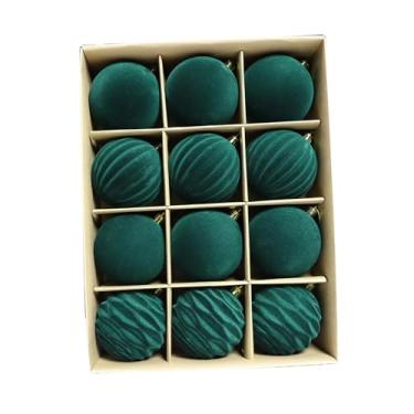 Imagem de KiBcsLic 12 enfeites de Natal para árvore, bolas decorativas de Natal, bolas de Natal para jardim, guirlanda, parede e casamento, Verde