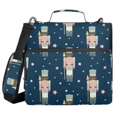 Imagem de Burbuja Pasta de fichário com zíper com 3 anéis com lixa expansível e alça de ombro para laptop de 13 polegadas, vários bolsos para trabalho de escritório