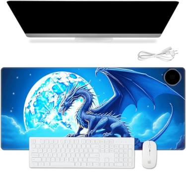 Imagem de Tapete de mesa quente, mouse pad quente, tapete de mesa de escritório, com 3 níveis de aquecimento e 3 horas de desligamento automático - tapete de teclado de laptop de couro PU de 80 x 33 cm para