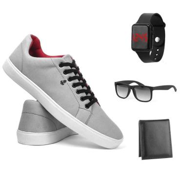 Imagem de Sapatênis Casual + Digital Quadrado + Óculos + Carteira-Masculino