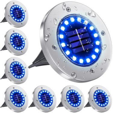 Imagem de Luzes solares externas NFESOLAR 16 LEDs azuis à prova d'água, pacote c
