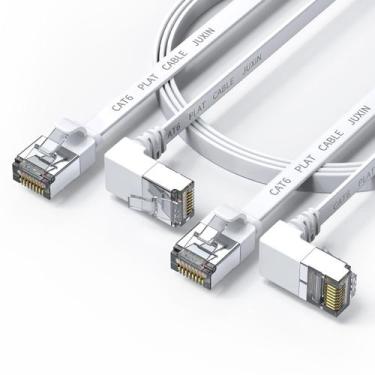 Imagem de Cabo Ethernet JUXINICE 90 graus Cat 6 10 pés branco