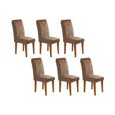 Imagem de Kit 2 Cadeiras Sala Jantar Amsterdã 6 Un Capuccino-suede Capuccino - Rufato