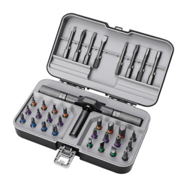 Imagem de Fenteer Conjunto de Chaves de Fenda com Catraca e Múltiplas Pontas, Conjunto de Catraca Profissional para Reparos em Computadores, 25 Unidades