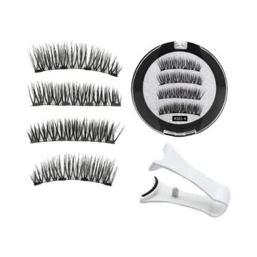 Imagem de Cílios Postiços Magnéticos 3D Naturais Reutilizáveis Conjunto De 4 Cíl