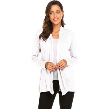 Imagem de Cardigan Feminino Manga Longa Sobretudo Sem Estampa - Slim Fitness Fas