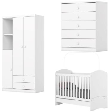 Imagem de Quarto Infantil 3 Pecas Berco Mini Cama Bala De Menta