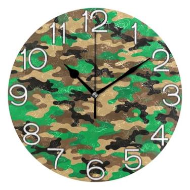 Imagem de GAIGEO Número de relógio branco com relógio de parede analógico decorativo Kedu relógio de cozinha bonito redondo sem tique-taque silencioso, arte de decoração moderna de meados do século, 25 cm