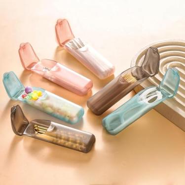 Imagem de 6 caixas de armazenamento portáteis – organizador de peças pequenas de plástico para palitos de dente, fio dental, pílulas, joias e acessórios pequenos