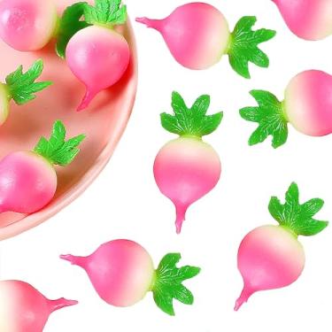 Imagem de Mellsunny 8 peças de rabanete artificial realista, rabanete falso, cenouras, modelos de simulação realista de vegetais falsos, adereços para fotografia para bricolage, cozinha, festa, loja, decoração