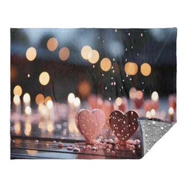 Imagem de CEBUGI Cobertor de flanela quente macio 127 x 178 cm para sofá, cama, escritório, acampamento, viagem, dia dos namorados, corações para todas as estações