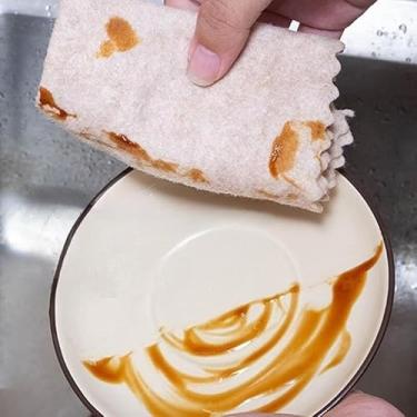 Imagem de 1 peça de pano de limpeza de bucha engrossado, multifuncional, absorvente de óleo, úmido e seco, não derrama, para lavar louça e desengorduramento de cozinha, pequeno
