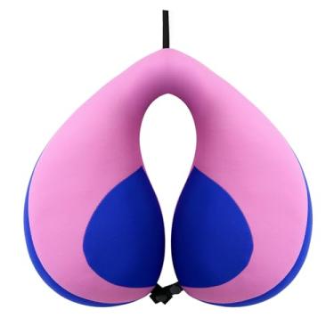 Imagem de Travesseiro de viagem infantil com suporte para queixo infantil travesseiro de pescoço de avião e carro, presente confortável para meninos e meninas, azul, Roxo e azul