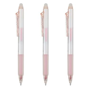 Imagem de PATIKIL 3 canetas de gel apagáveis, canetas de gel retráteis com glitter de 0,7 mm, ponta fina, apagáveis, perfumadas, marcadores de escrita suaves com aroma de morango para scrapbook, pintura