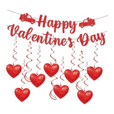 Imagem de IEUDNS Guirlanda de banner decorativo para o Dia dos Namorados, kit de decoração romântica para lembrancinhas e aniversários, ideal para festas e eventos.