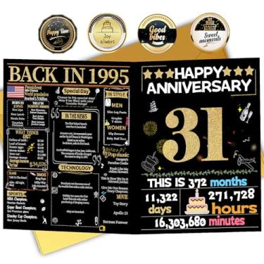 Imagem de Joycard Cartão de aniversário de 31 anos para mulheres e homens, cartão de casamento para esposa marido, decorações de casamento doces presentes para casal, perfeito para ela no dia de aniversário, em