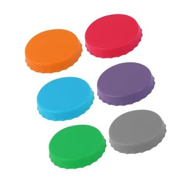 Imagem de Conjunto de 6 tampas de lata de cerveja de silicone para latas de cerveja, seladores de bebidas portáteis, ferramentas protetoras de tampas de cores variadas
