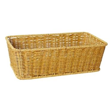 Imagem de IEUDNS Cesta de vime decorativa para frutas e legumes, organizador de mesa para quarto, dormitório, restaurante e cozinha, L