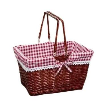 Imagem de Cesta De Armazenamento De Frutas De Vime Feita À Mão Para Camping Ao A