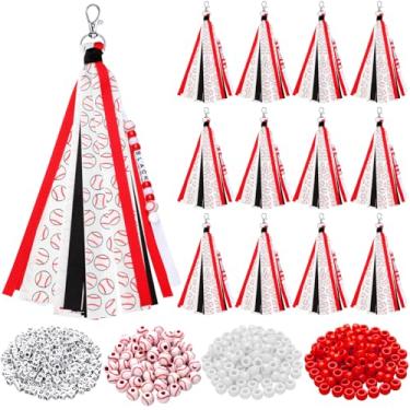 Imagem de Tondiamo 562 peças kit de fabricação de chaveiros esportivos de torcida personalizado, faça você mesmo, fita, letra, miçanga, mochila de torcida, presente de time de líder de torcida para mulheres