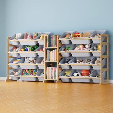 Imagem de SpaceAid Organizador grande de armazenamento de brinquedos com 24 compartimentos e 3 prateleiras, estante de armazenamento de brinquedos, estante infantil para quarto, sala de jogos, decoração de