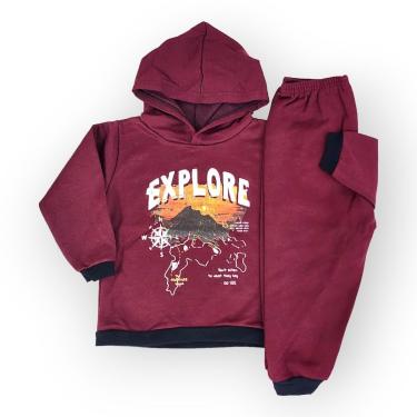 Imagem de CONJUNTO INFANTIL MENINO MOLETOM INVERNO COM TOUCA PELUCIADO-Masculino