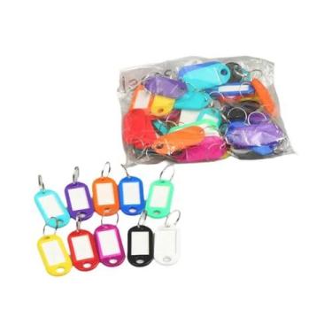 Imagem de Etiquetas Coloridas Para Chaveiro 50 Peças Identificação Nome Endereço