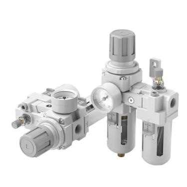 Imagem de 1 peça metálico AC2010-02 AC3010-03 AC4010-04 regulador de pressão pneumático separador de água de óleo compressor de drenagem manual filtro de ar (AC4010-06D)