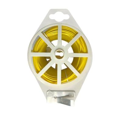 Imagem de Fio de jardim com cortador embutido, laços de plantas flexíveis verdes de 20 m e laços torcidos para suporte de plantas ao ar livre, arranjos de flores internos, fabricação de grinaldas, enfeite de