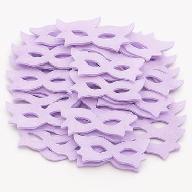 Imagem de 50 Mini Máscaras de EVA para Carnaval, Decoração de Festas, Acessórios para Pets, Multicoloridas, Kit com Várias Unidades (Lilás)