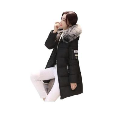 Imagem de Parka Feminina De Inverno Com Capuz, À Prova De Vento, Quente, Ajuste 