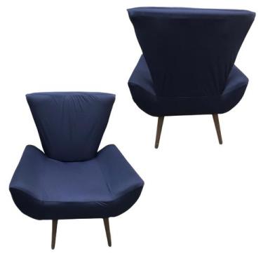 Imagem de Capa Poltrona Vegas Borboleta - Taty Capas e Confecções, azul marinho