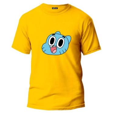 Imagem de Camiseta Gumball Infantil E Adulto Lançamento - Vinis Store, Amarelo, 