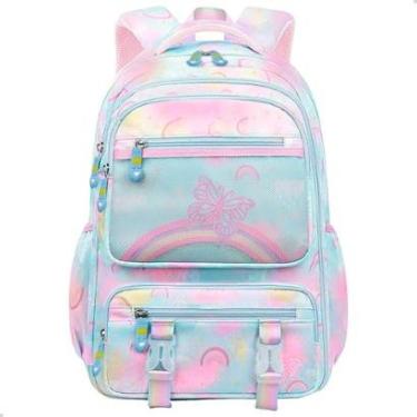 Imagem de Mochila Feminina Escolar Borboleta Delicada Com Abertura 182-Feminino