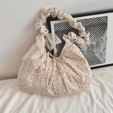 Imagem de Sacola floral com laço, bolsa de ombro com alça texturizada, bolsa tiracolo feminina, Preto, Bolsa de mão