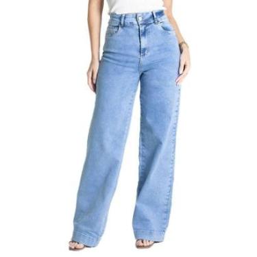 Imagem de Calça Jeans Sawary Wide Leg - 281041 - Azul medio 46-Feminino