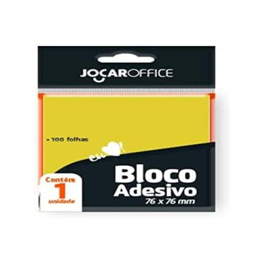 Imagem de Bloco Adesivo Para Recado Amarelo 76X76 C/ 100 Folhas Leonora, 91112, Amarelo