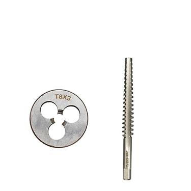Imagem de 1 conjunto de roscas e matrizes à esquerda, ferramentas de rosqueamento HSS para TR8, TR10, TR12, TR14, TR16 - Kit de rosqueamento de máquina de precisão, ideal para projetos de trabalho em metal e