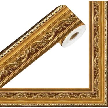 Imagem de FYSUIMU Moldura de quadro de avisos de volta às aulas vintage entalhada em madeira imitação de corte de matriz rolo de borda para casa, escritório, sala de aula, quadro-negro, decoração de parede